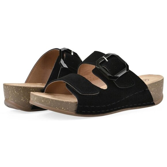 White Mountain Womens Fearful Slip-on Wedge Sandals - Picture 2 of 4